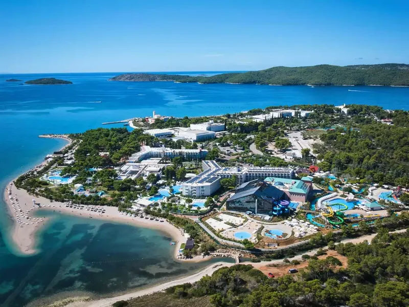 Aerial view of Amadria Park Šibenik (Solaris) and the coast
