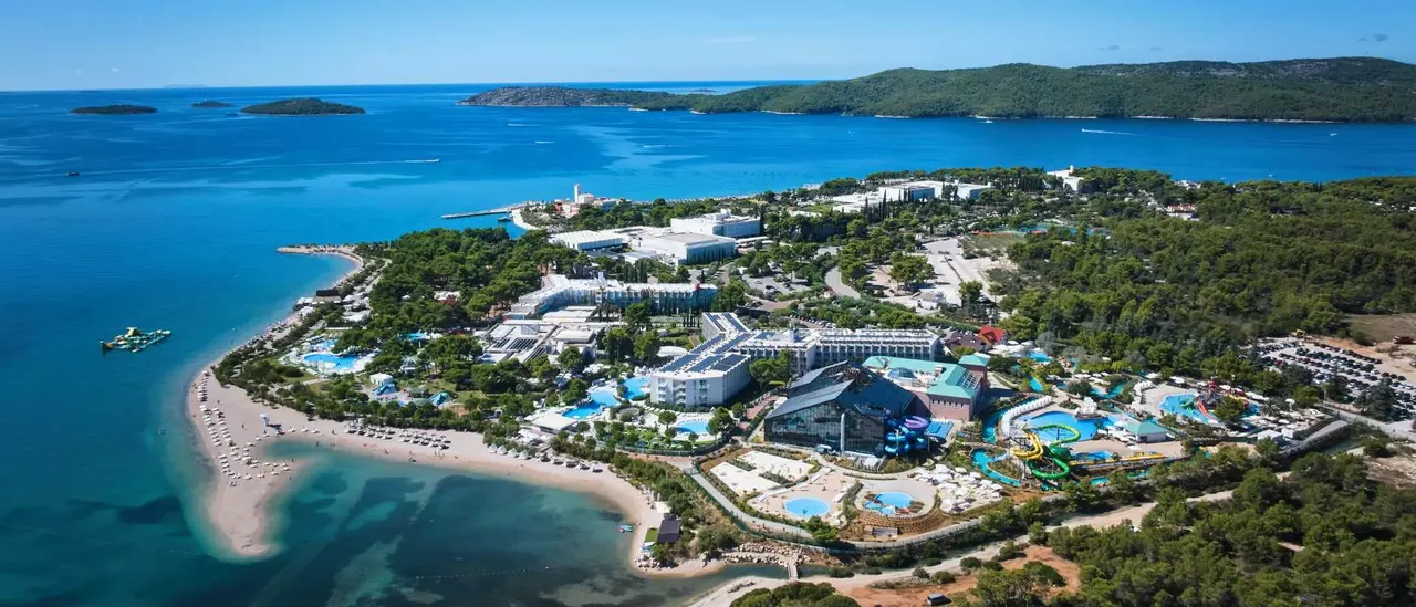 Aerial view of Amadria Park Šibenik (Solaris) and the coast
